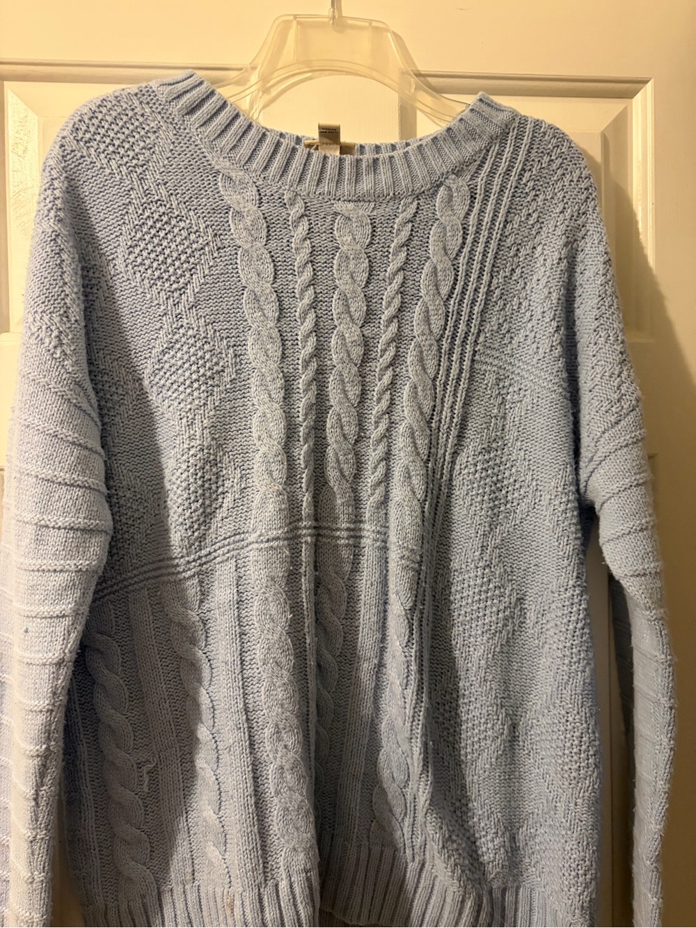 St. John's Bay Light Blue Cable Knit Crewneck Sweater